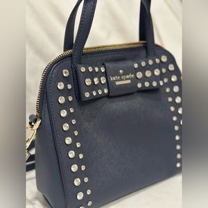 Kate Spade Navy Gemstone Bow Crossbody Handbag